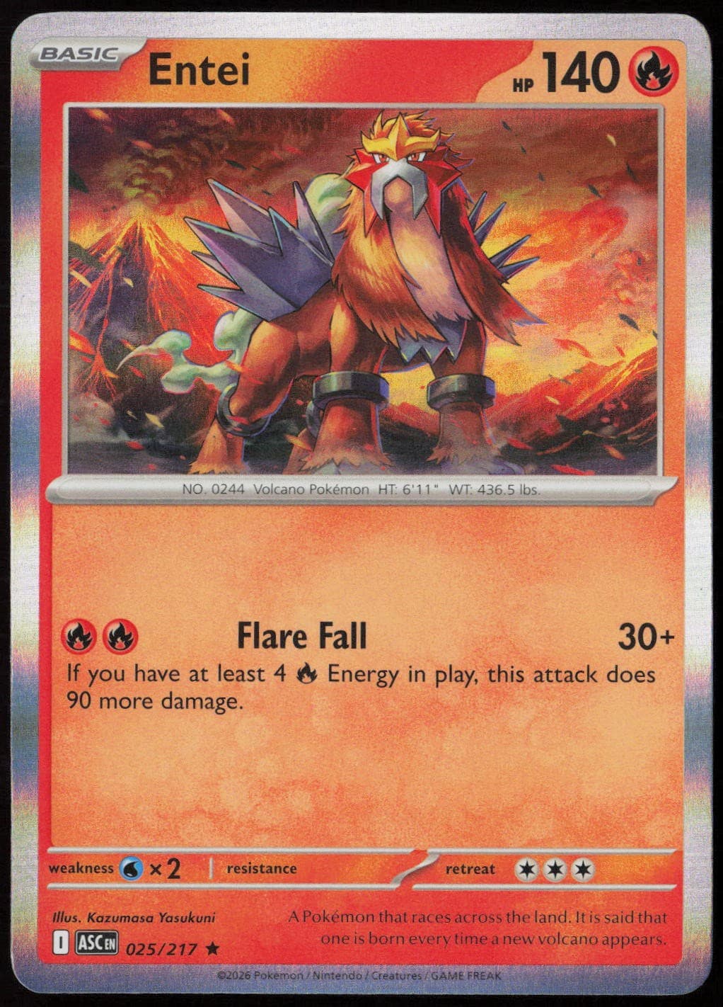 Entei #25/217 (Holo) (LP) ME: Ascended Heroes ASC Pokemon