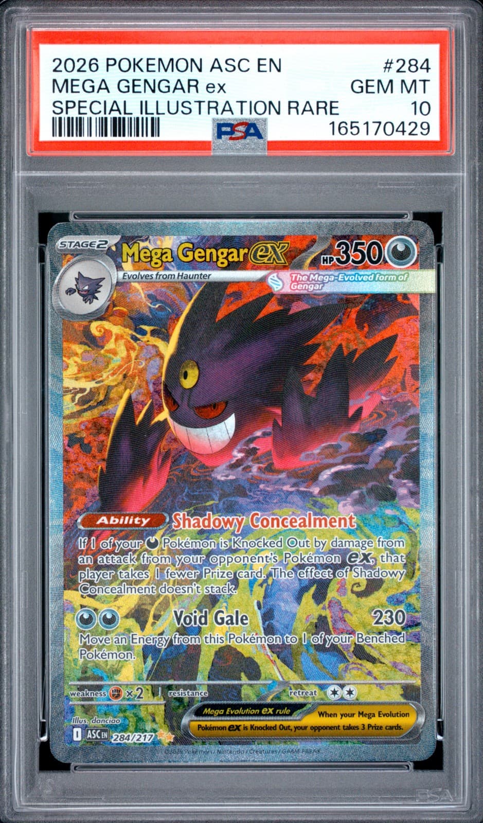 2026 POKEMON ASC EN-ASCENDED HEROES #284 MEGA GENGAR EX PSA 10