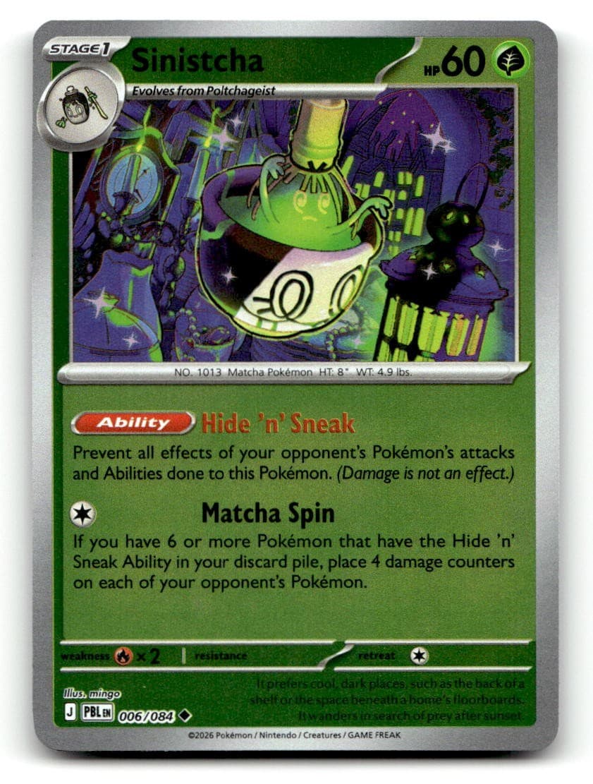 Sinistcha 006/084 Uncommon Pitch Black Pokemon Lightly Played