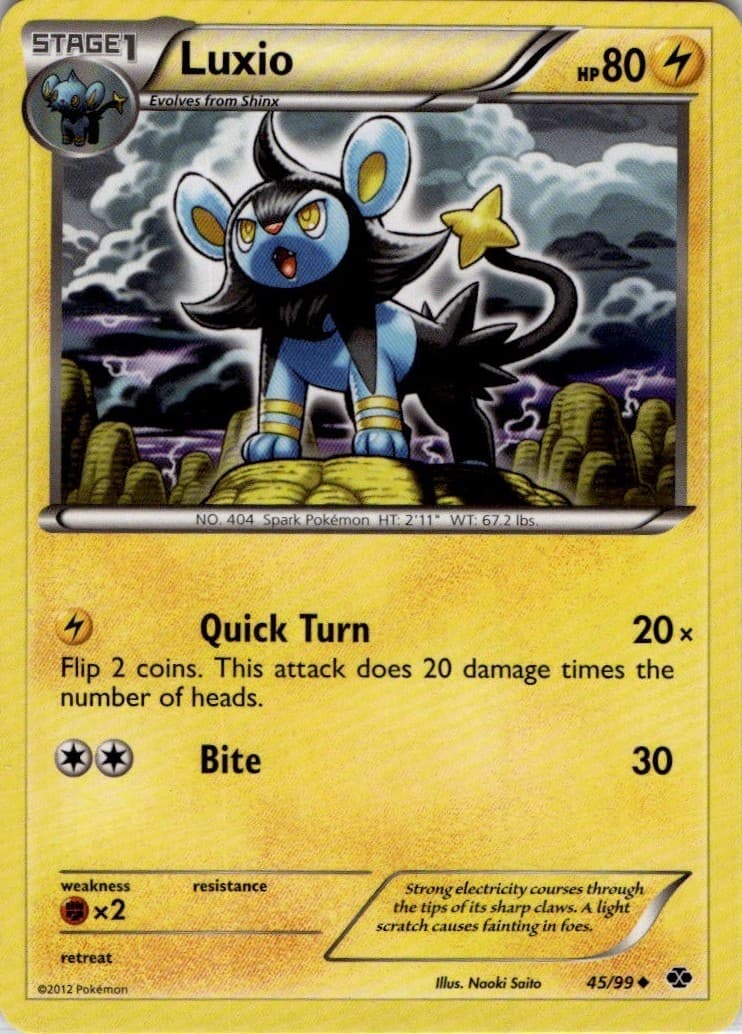 Luxio (45) 45/99 Uncommon Next Destinies Pokemon Moderately Played