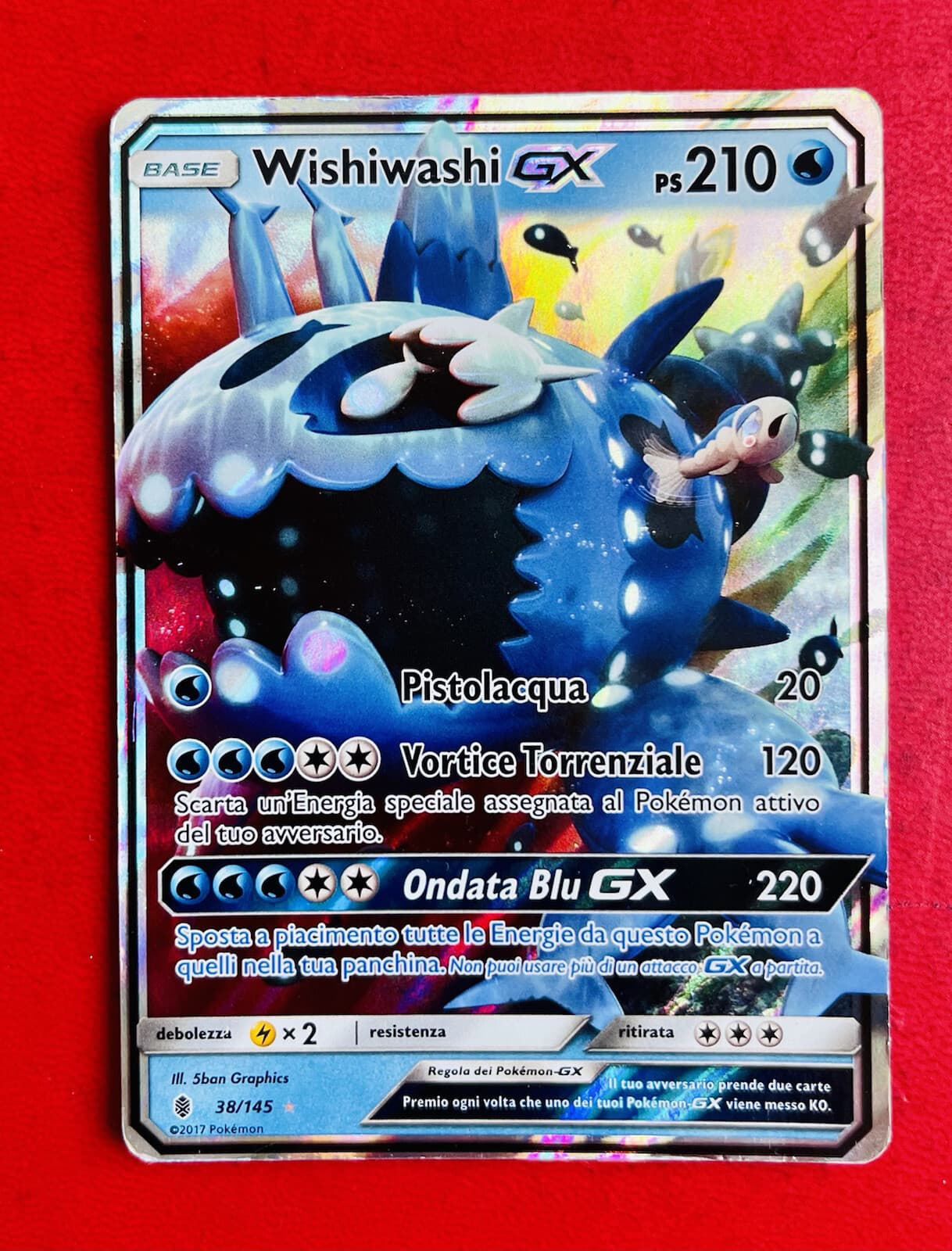 Lotto Carte Pokemon WISHIWASHI GX 38/145 Rara Holo Guardiani Nascenti ITA