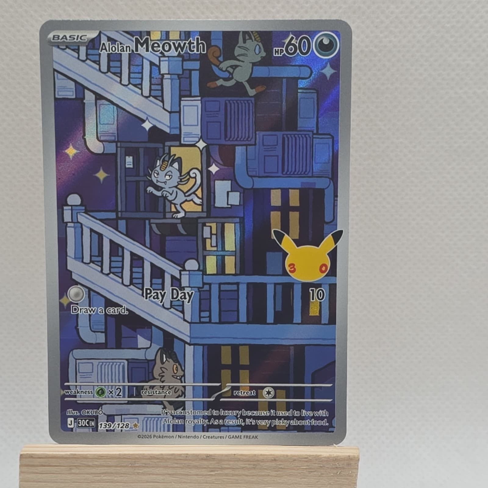 Alolan Meowth 139/128 POKEMON TCG 30th Celebration