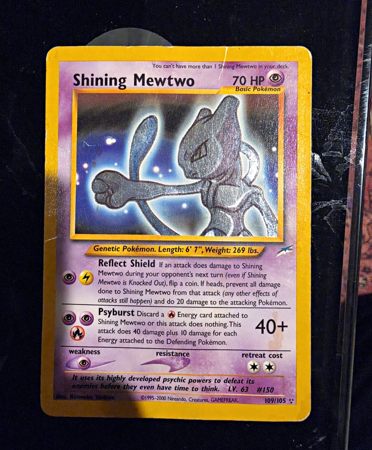 The Pokemon Company Shining Mewtwo 109/105 Neo Destiny Secret Rare Holo pressed