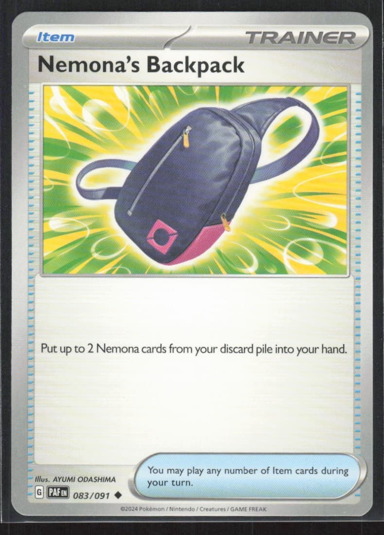 2024 Scarlet & Violet Series - Paldean Fates Nemona's Backpack Uncommon #83