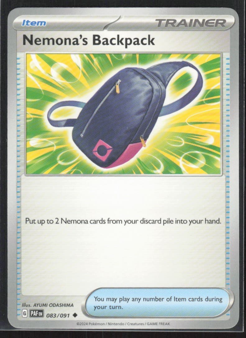 2024 Scarlet & Violet Series - Paldean Fates Nemona's Backpack Uncommon #83