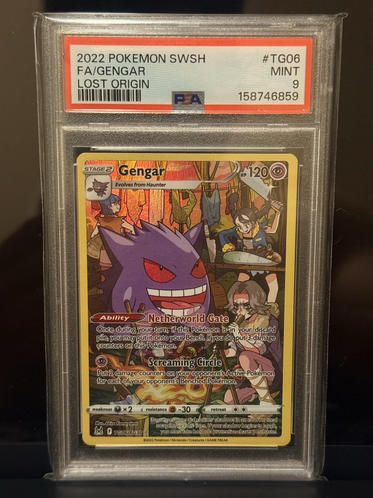2022 Pokemon Lost Origin Trainer Gallery Gengar TG06/TG30 Holo FA PSA 9