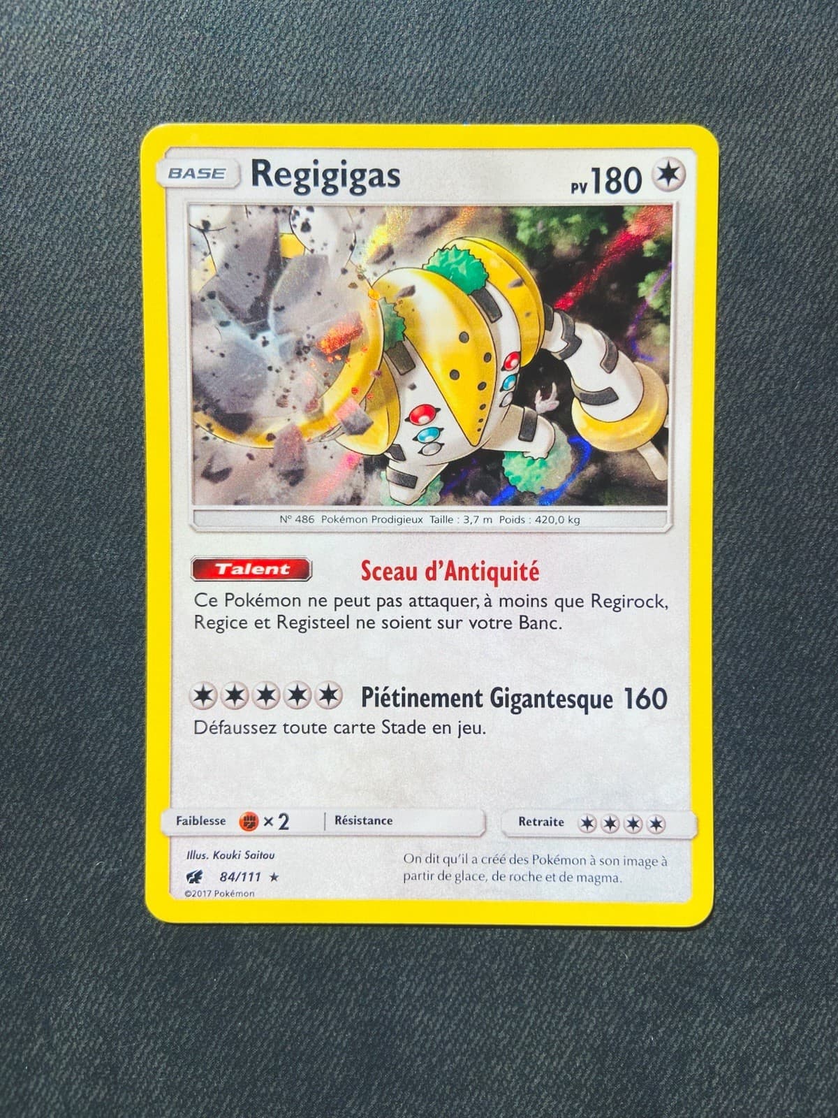 Carte Pokémon Regigigas 84/111 HOLO Soleil Et Lune SL4 Invasion Carmin NM