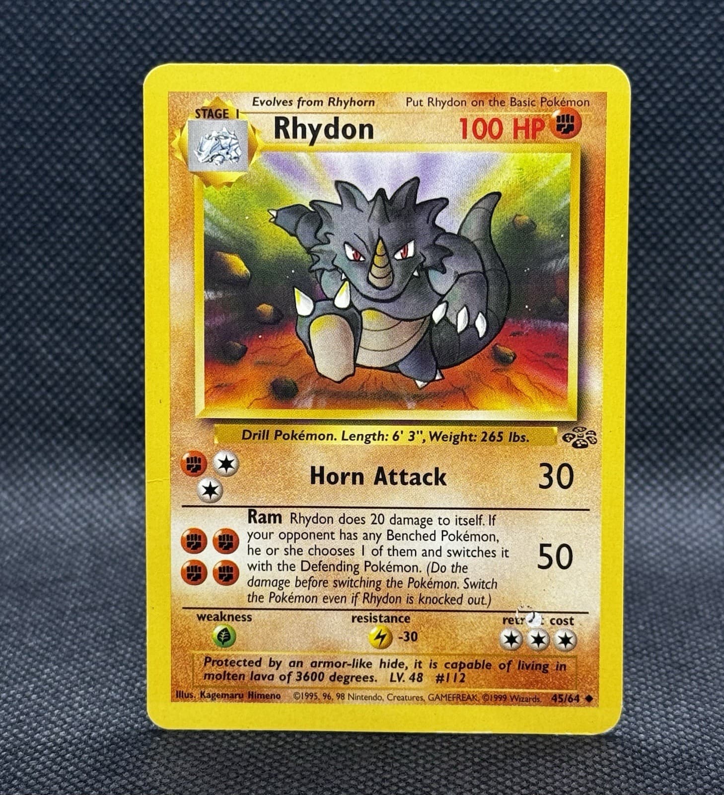 Rhydon 45/64 Jungle Regular Vintage Pokemon Jungle