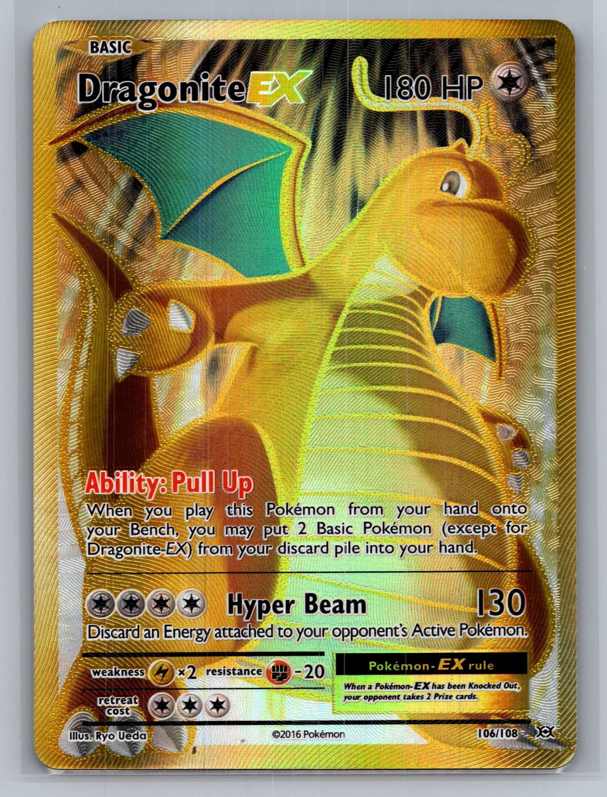 Dragonite EX #106/108 2016 Evolutions Pokemon TCG