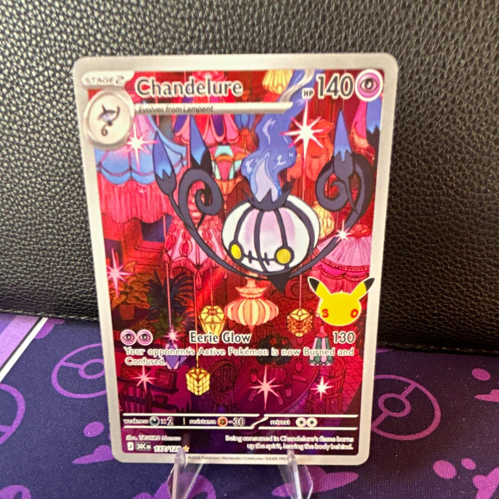 The Pokemon Company Chandelure 137/128. 30th celebration. 140HP. NM.