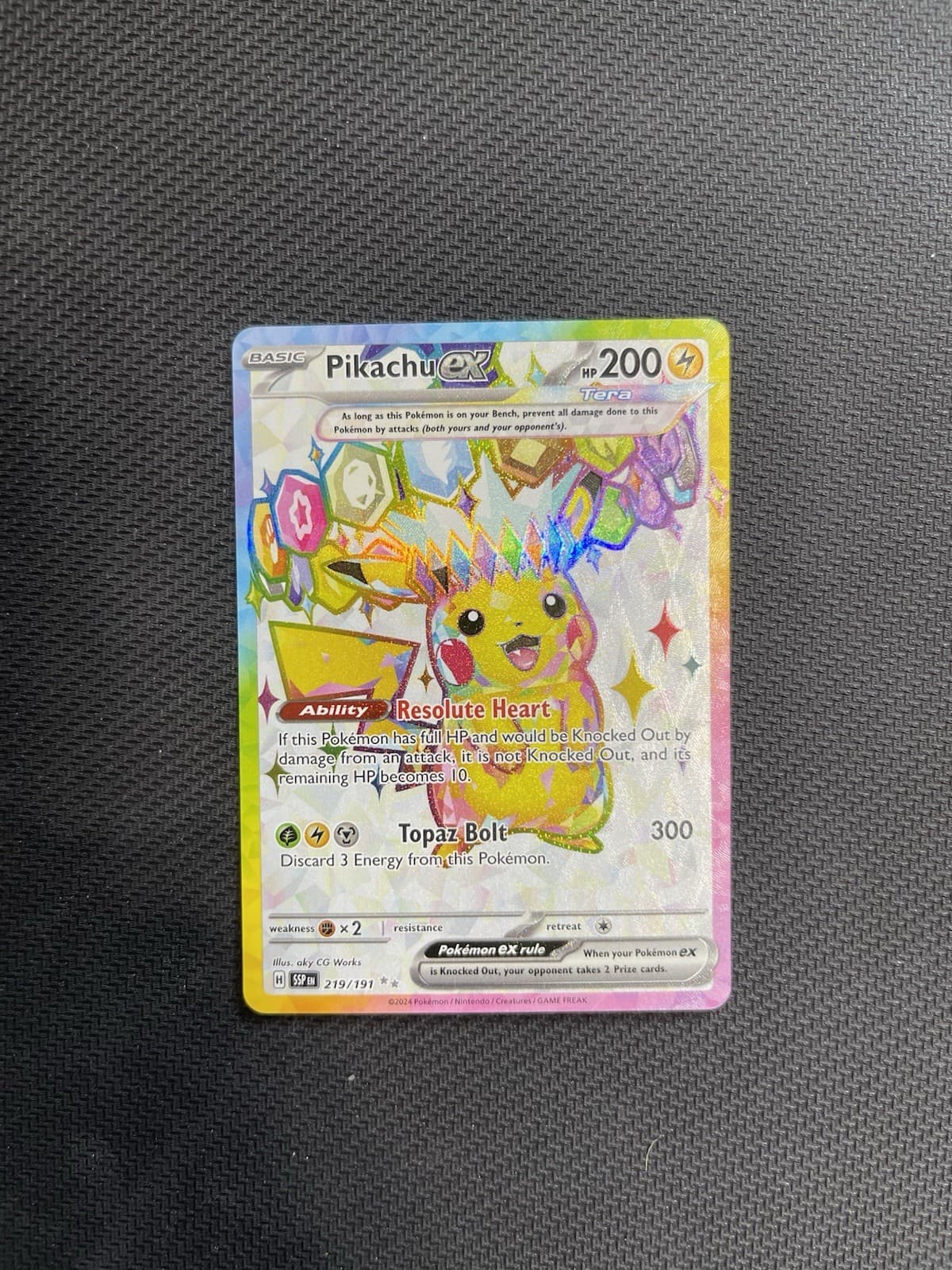 2024 Pokemon Scarlet Violet Surging Sparks Pikachu EX HOLO 219/191
