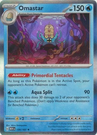OMASTAR 139/165 151 POKEMON ENGLISH (HOLO, NM)