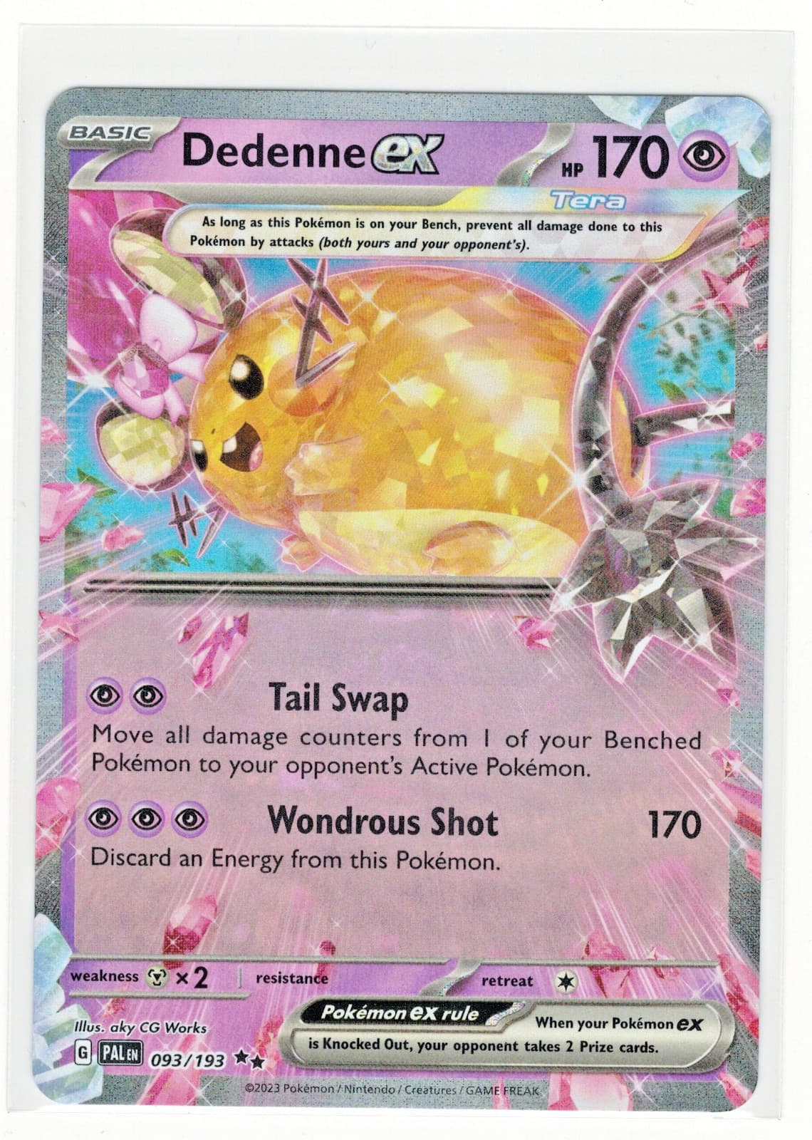 Pokemon Dedenne ex Paldea Evolved #93/193 Holofoil Near Mint English
