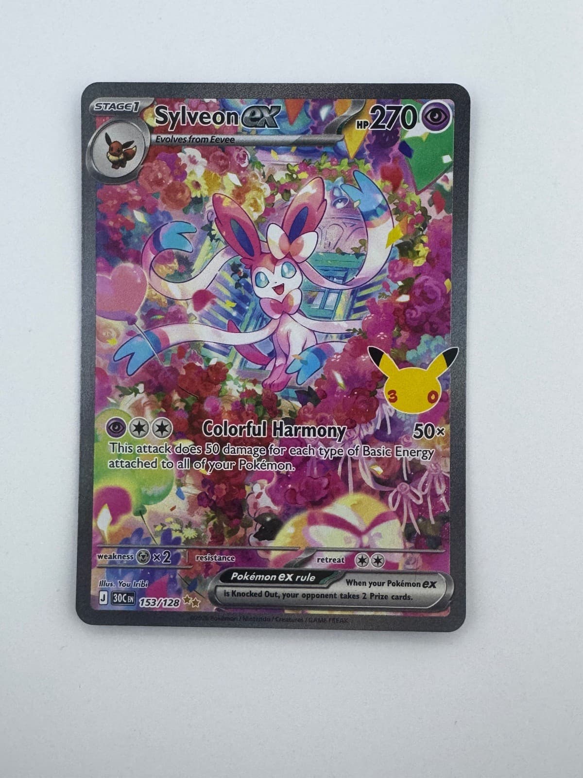 Sylveon ex | 153/128 | ME: 30th Celebration | SIR | Holo | NM
