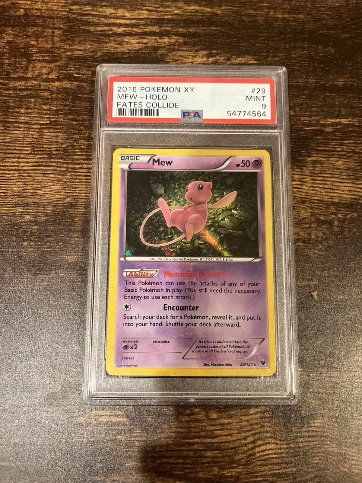 2016 Pokemon XY Fates Collide Mew Holo 29/124 - PSA 9 MINT