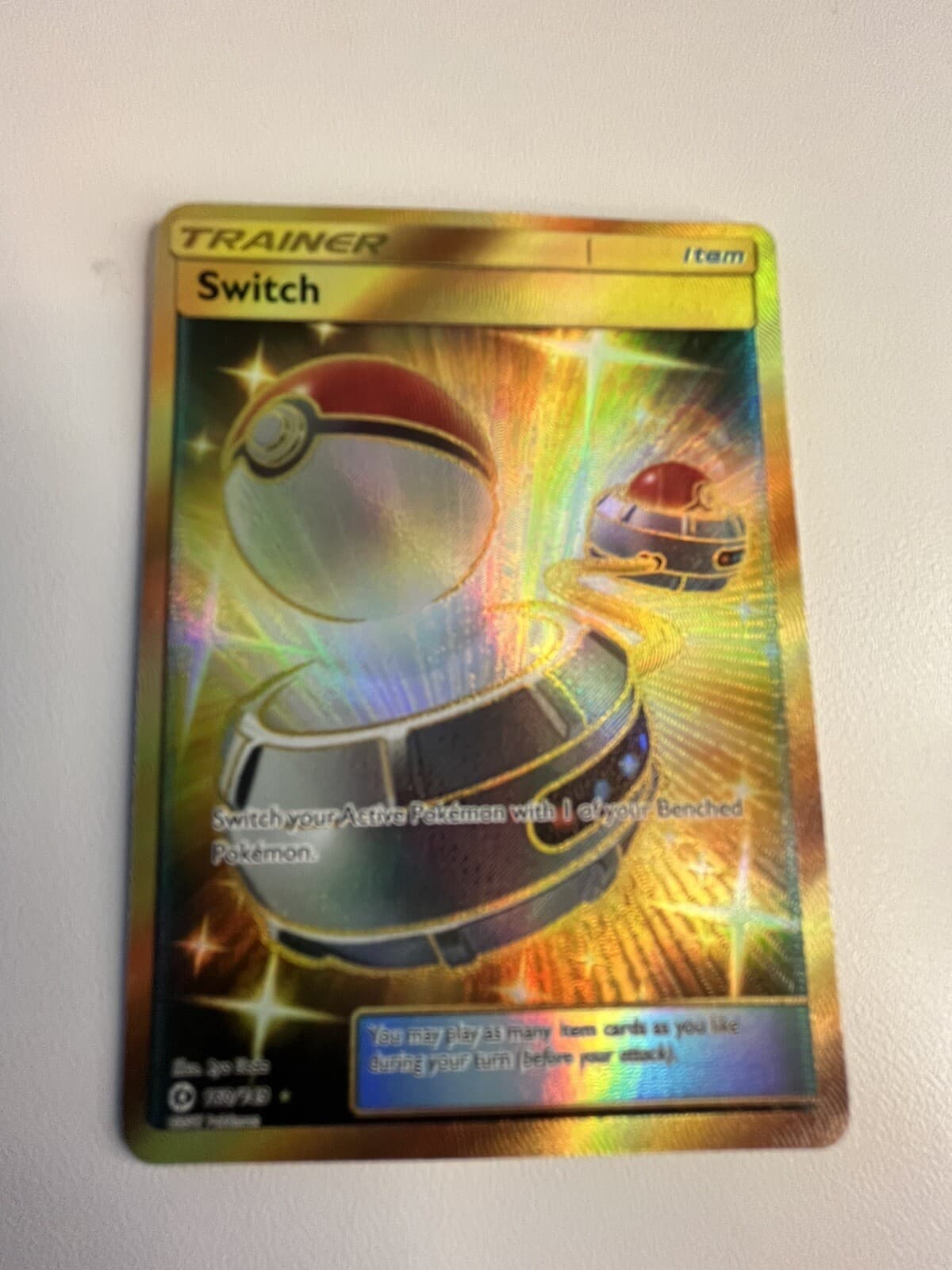 Switch 160/149 Full Art Gold Secret Rare Sun & Moon LP Pokemon TCG