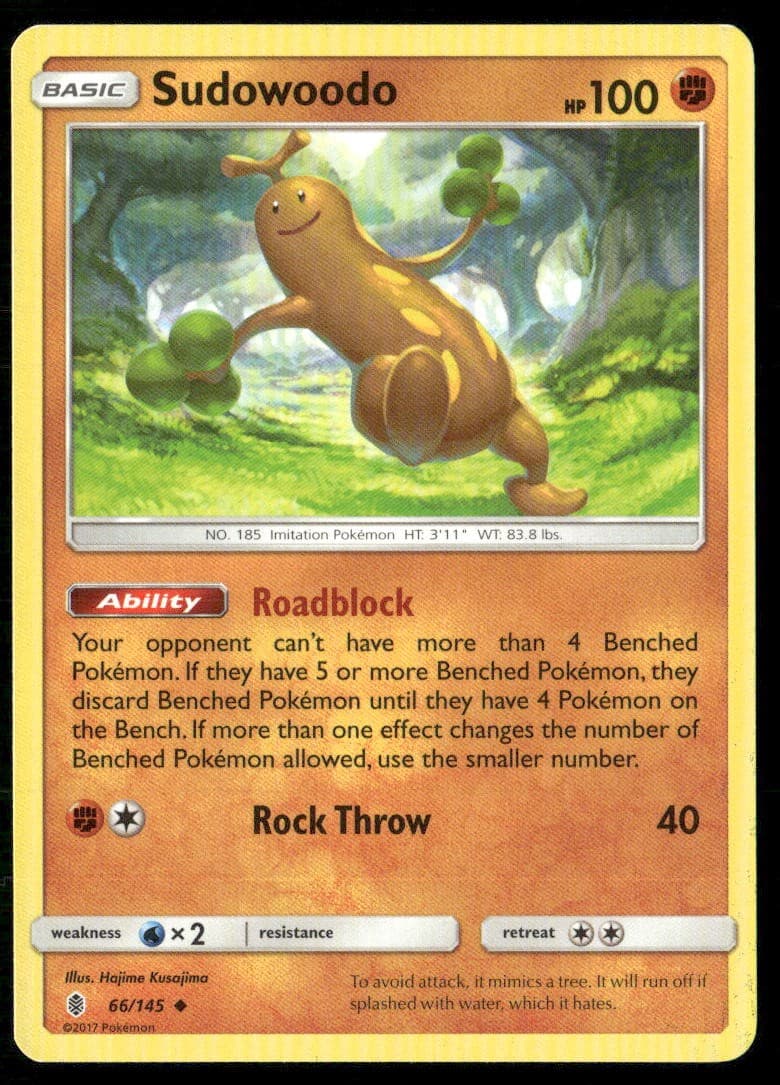 Sudowoodo 66/145 Uncommon Guardians Rising Pokemon Lightly Played