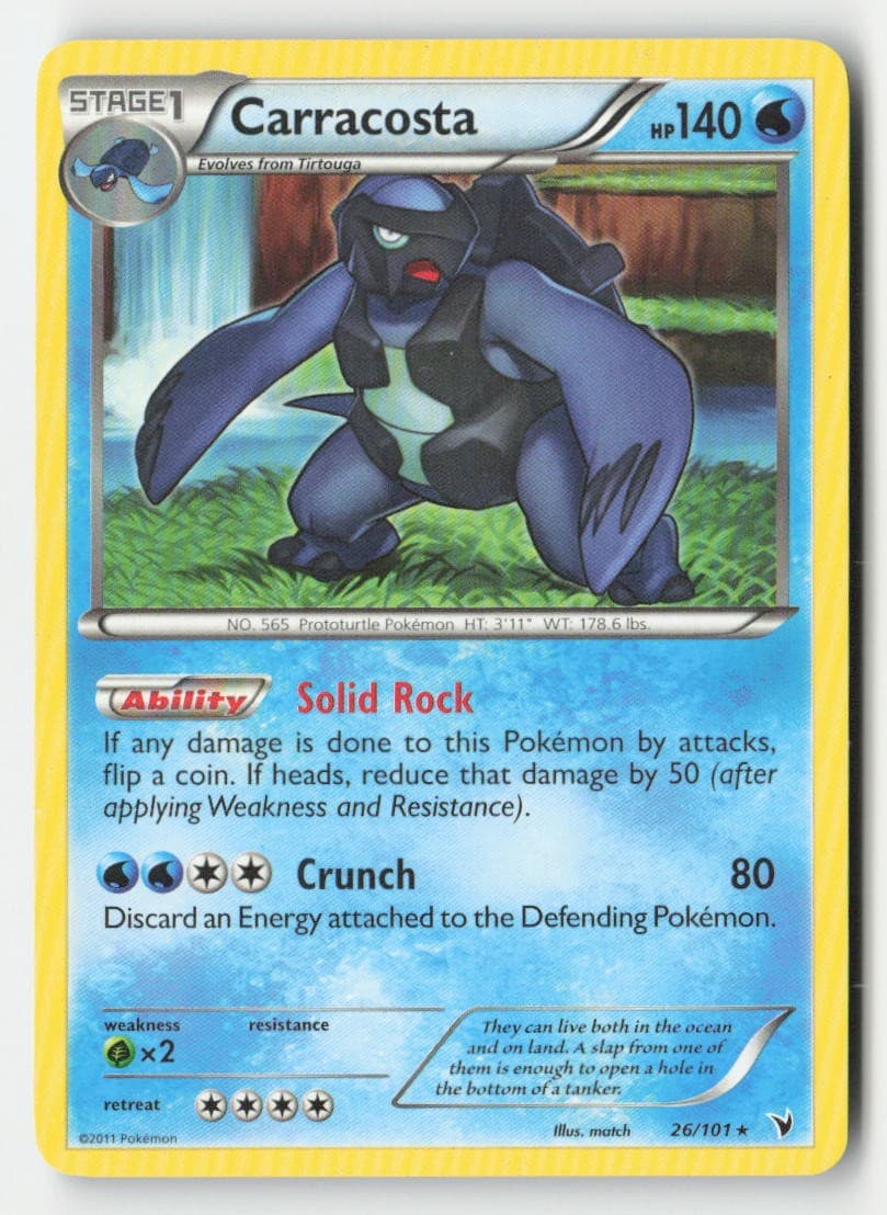 Carracosta 26/101 Rare Noble Victories Pokemon Lightly Played