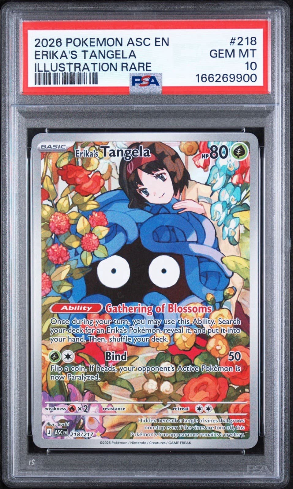 Erika's Tangela 218/217 Me: Ascended Heroes Illustration Rare PSA 10