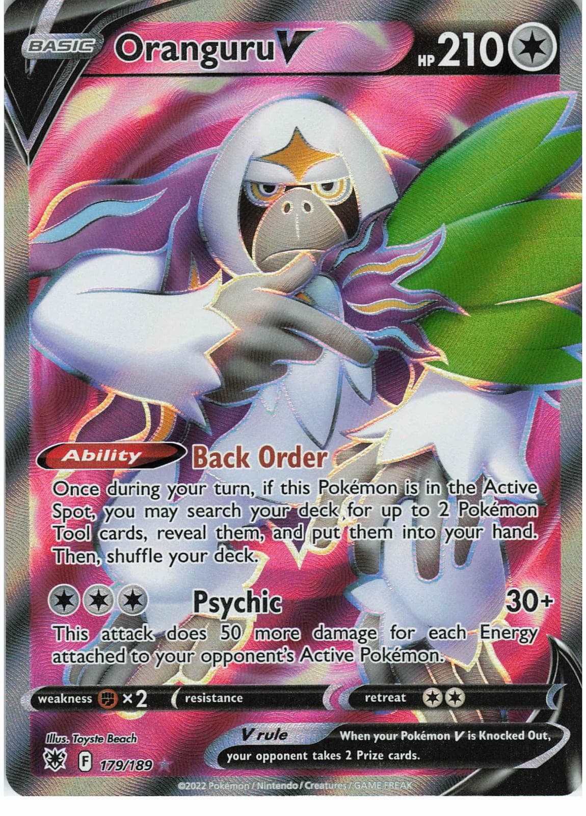 Oranguru V 179/189 Holo Ultra Rare Astral Radiance Pokemon NM