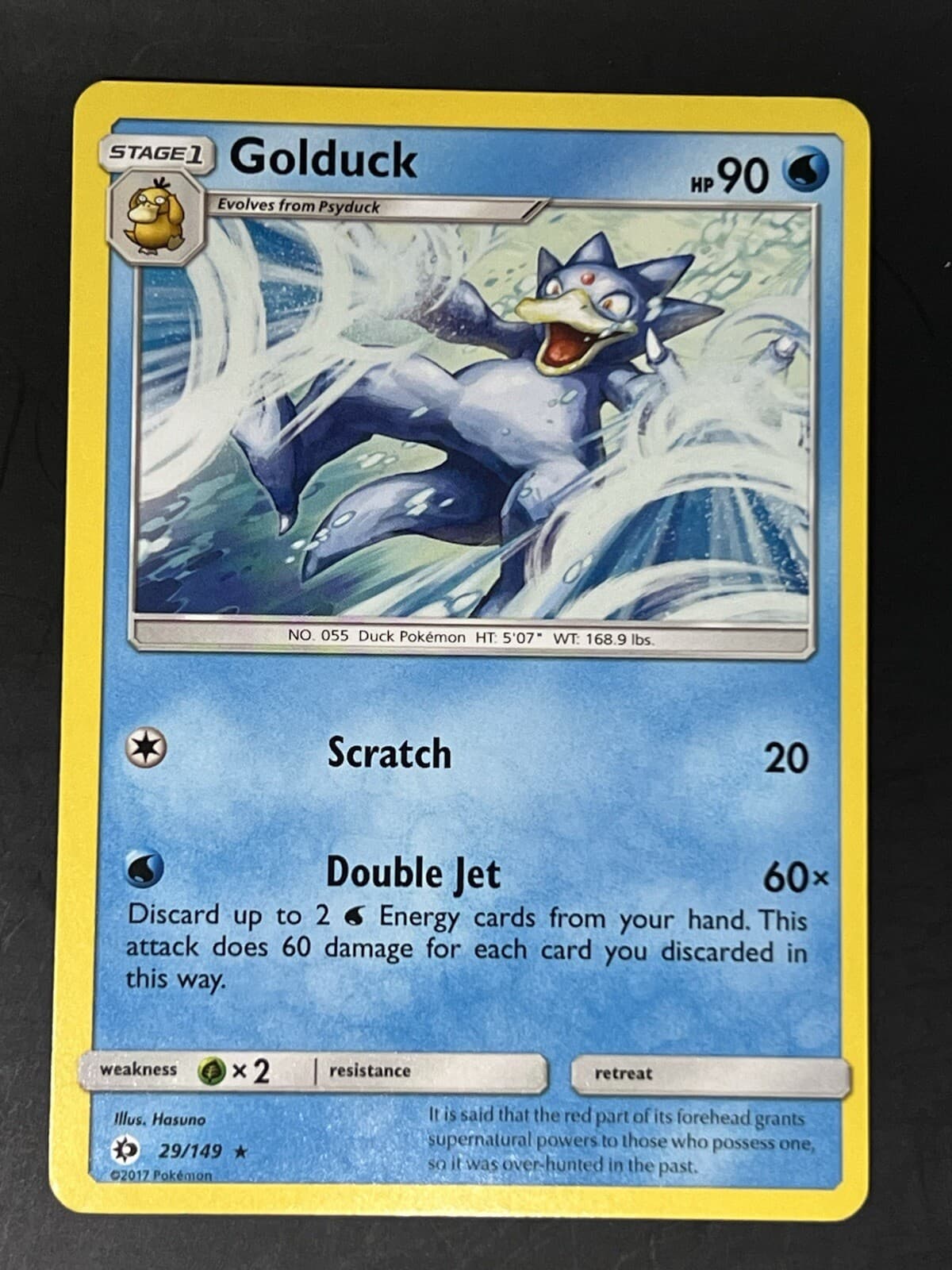 Pokemon TCG Golduck Sun & Moon Base Set 29/149 Regular Rare Card NM
