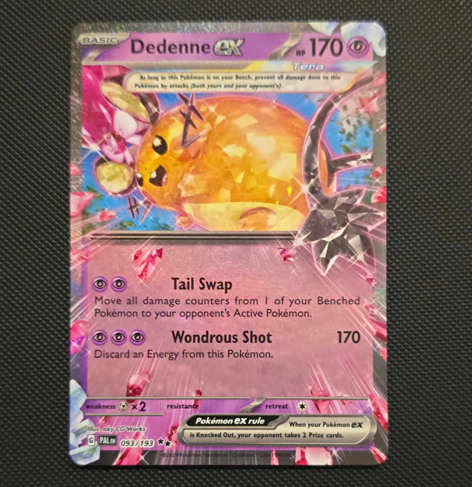 Pokemon TCG Dedenne ex 093/193 SV02 Paldea Evolved Double Rare Holo EN 170HP