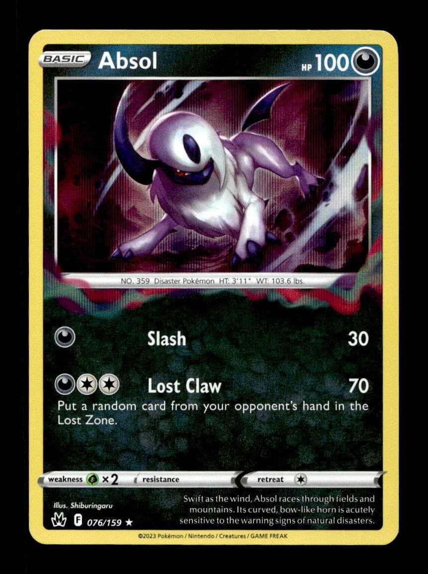 Absol 076/159 Holo Rare Crown Zenith Pokemon Near Mint