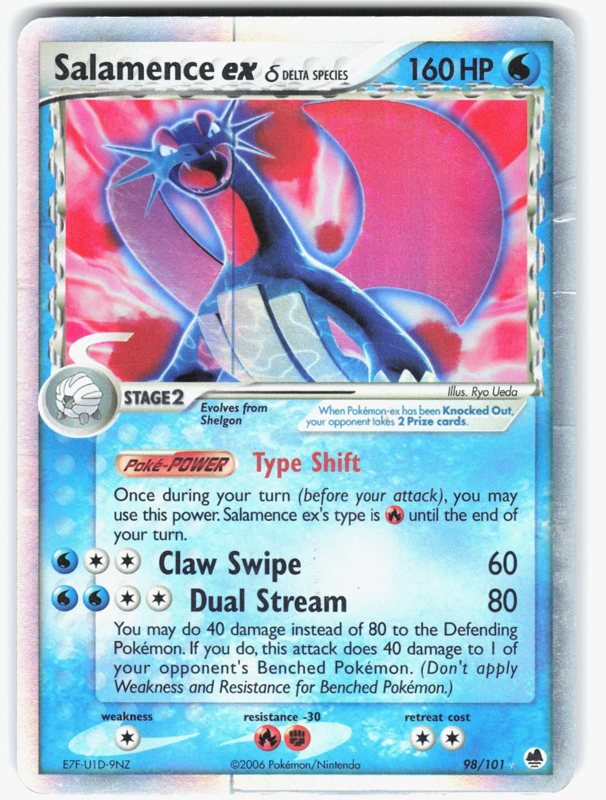 Salamence ex (Delta Species) Holo Ultra Rare EX Dragon Frontiers 98/101 HP
