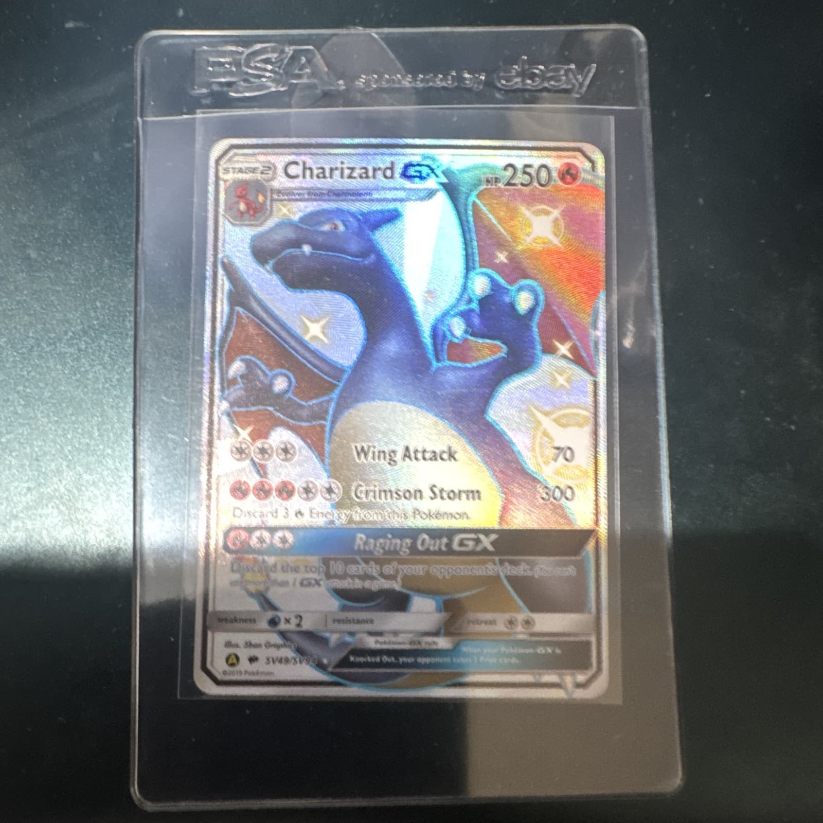 Pokemon S&M Hidden Fates Charizard GX Shiny Vault Holo Rare SV49/SV94 PSA 10