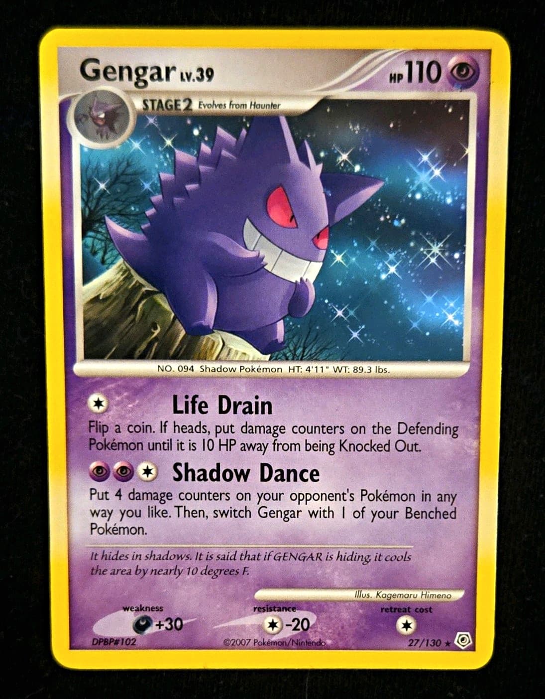 2007 Pokémon TCG Gengar Diamond and Pearl 27/130- Rare Non Holo