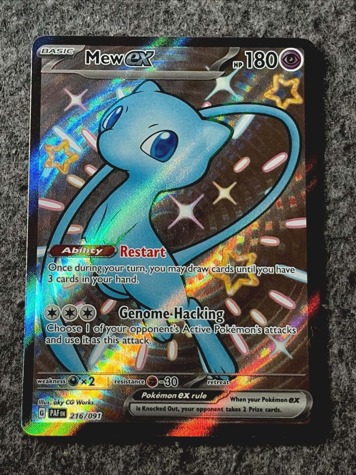 Pokémon Mew EX 216/091 Paldean Fates Full Art Shiny