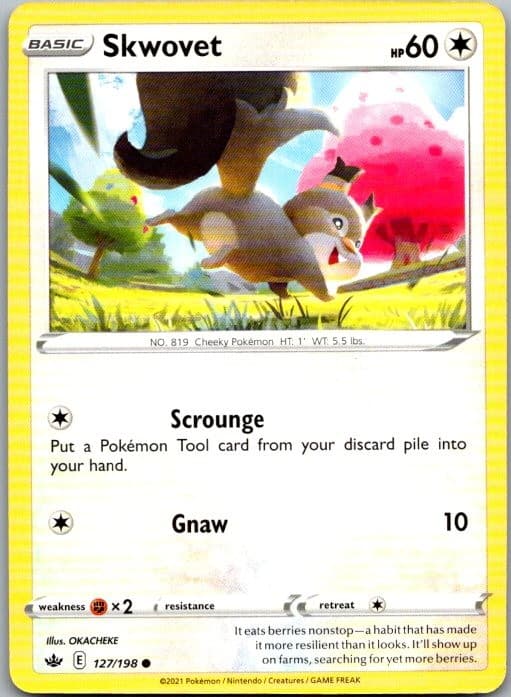 Skwovet 127/198 Common Chilling Reign Pokemon Near Mint