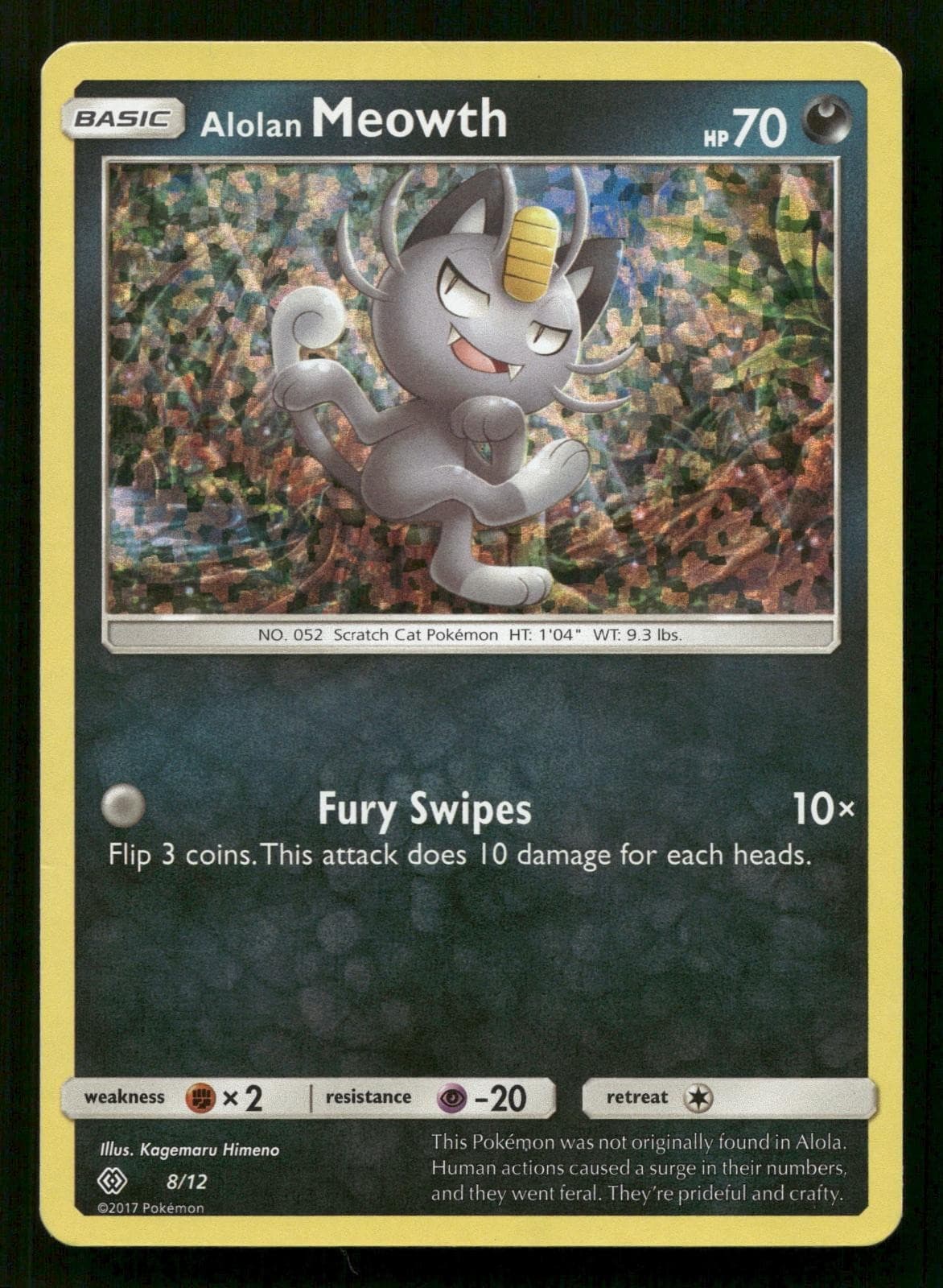 Alolan Meowth 008/012 Holo McDonald's Promos 2017 Promo Lightly Played