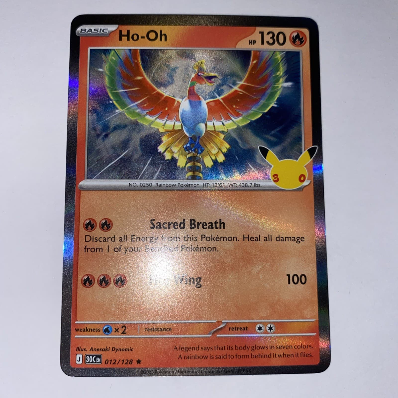 2026 Pokemon 30th Anniversary Celebration 012/128 Ho-Oh Holo