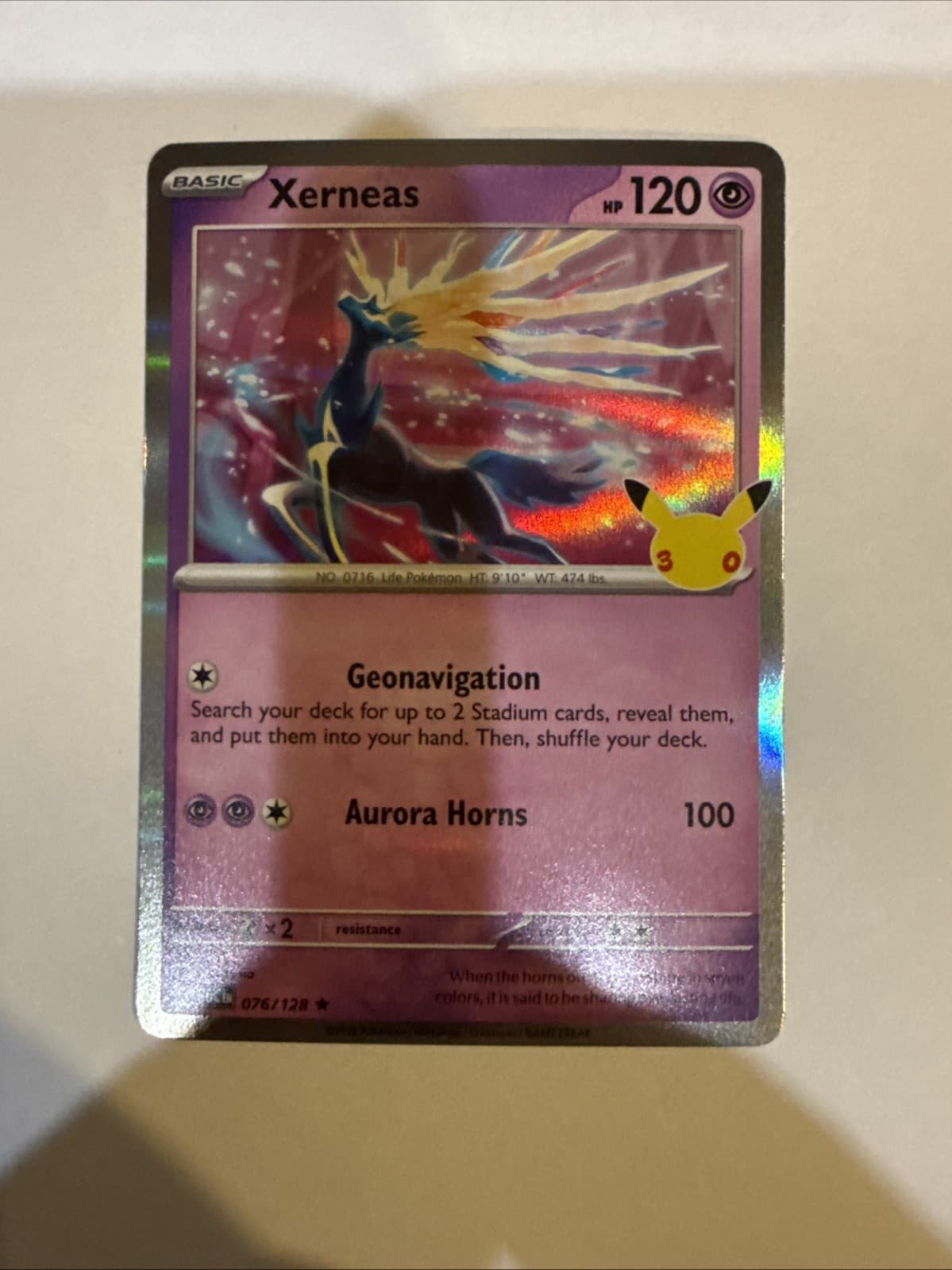 30TH ANNIVERSARY XERNEAS 76/128 CELEBRATION POKEMON MINT