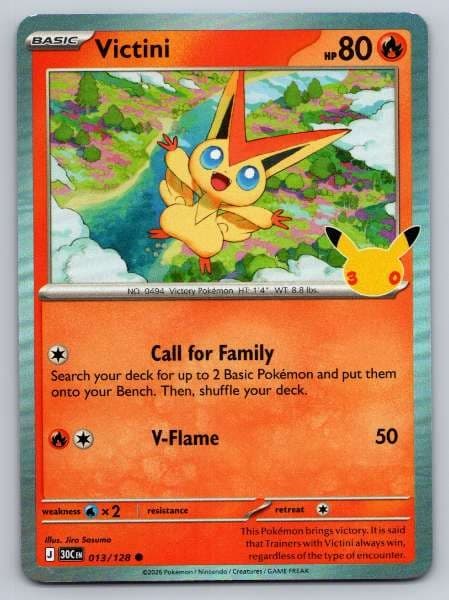 Victini 013/128 30th Celebration Holo NM Pokemon TCG