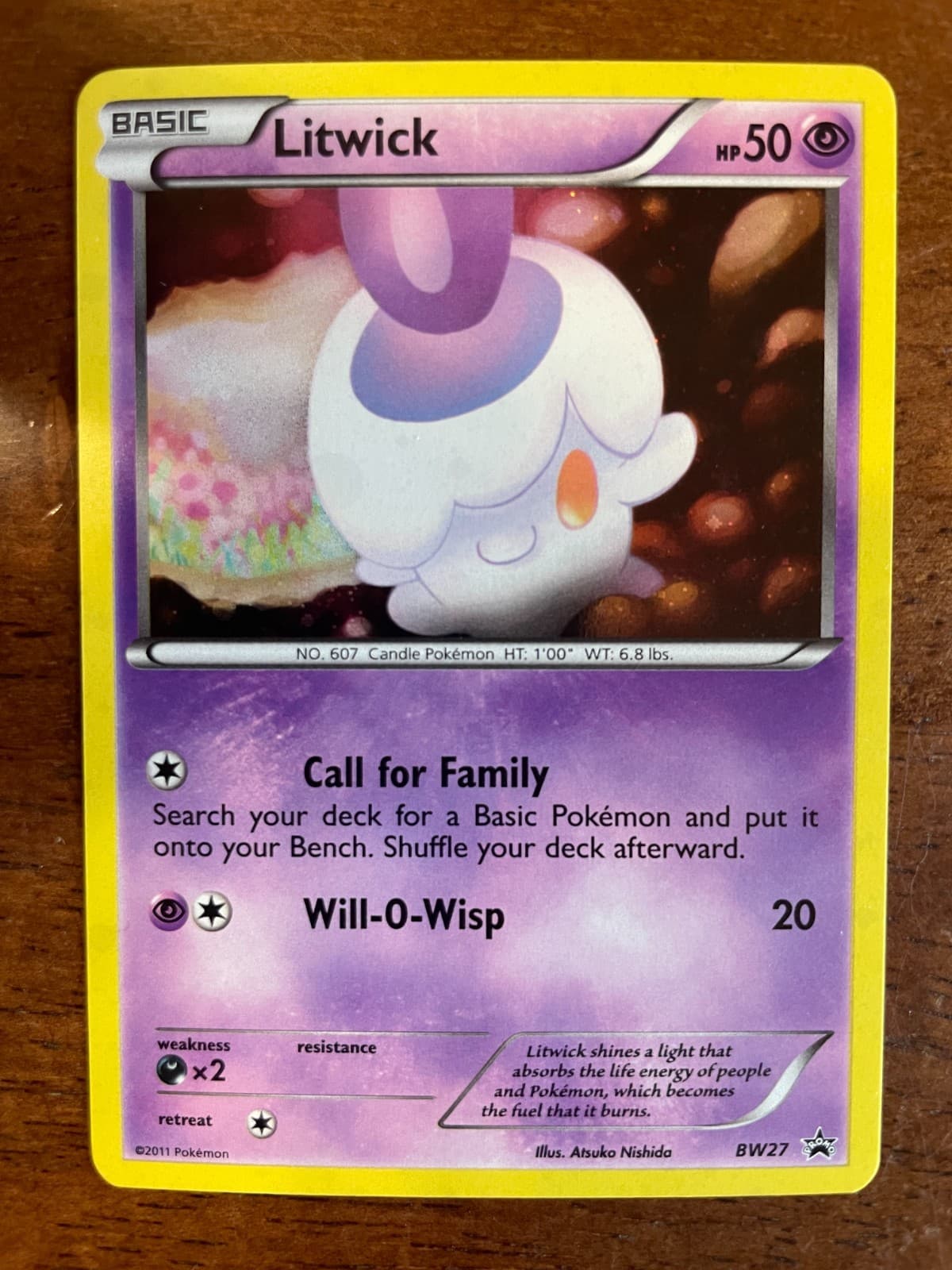Pokemon Litwick Rare Holo Promo BW27 NM
