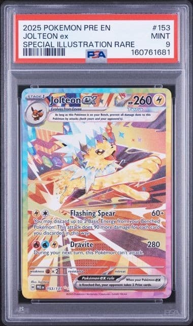Pokémon TCG Jolteon ex 153/131 Prismatic Evolutions SIR Holo PSA 9