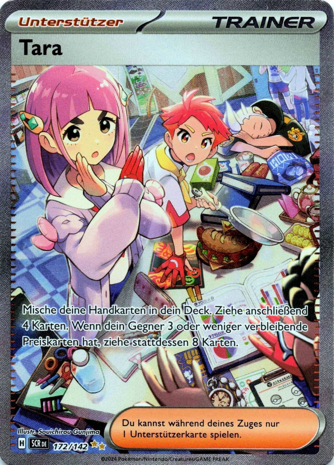 Pokémon Karte Tara SCR 172/142 Stellarkrone Full Art Deutsch NM Rare Trainer