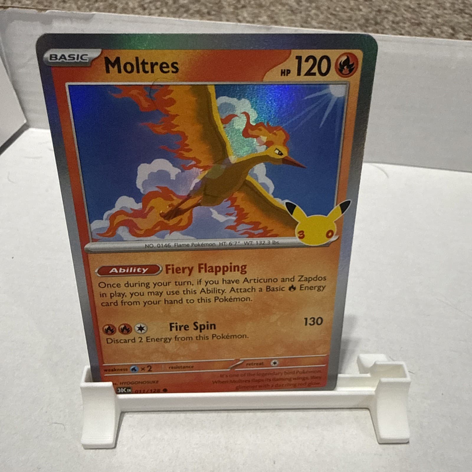 Moltres 11/128 TCG ME: 30th Celebration Holo Pokemon TCG