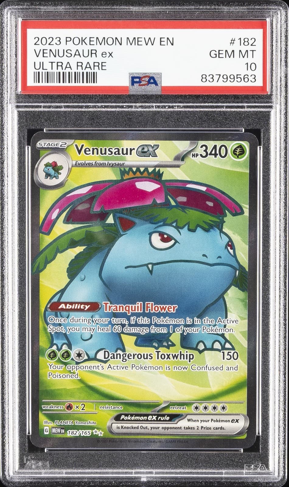 2023 POKEMON MEW EN-151 ULTRA RARE #182 VENUSAUR EX PSA 10