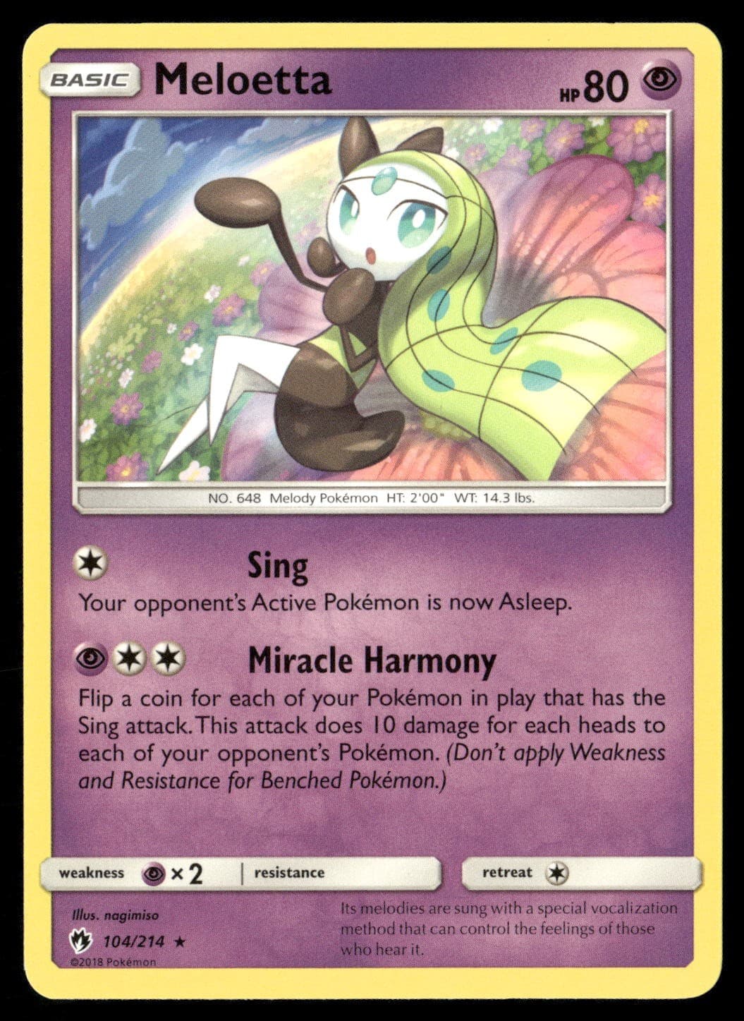 Meloetta 104/214 Rare Lost Thunder Pokemon NM/M