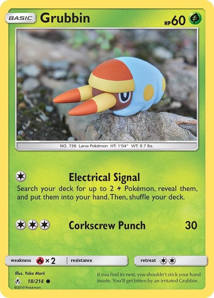 Grubbin 18/214 Common Pokemon SM - Unbroken Bonds NM