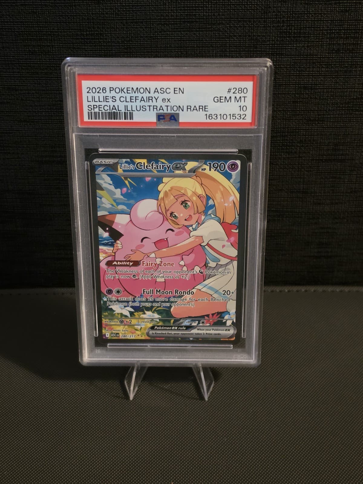 2026 Lillie’s Clefairy ex #280 SIR Pokémon Ascended Heroes PSA 10