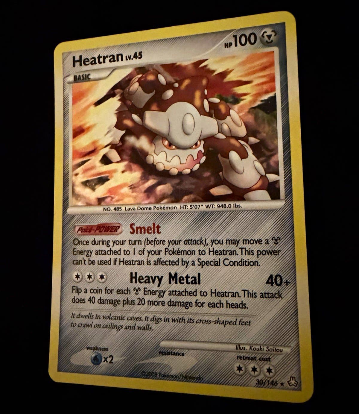 Heatran LV.45 HP 100 Legends Awakened 30/146 Holo Rare Pokemon TCG 2008