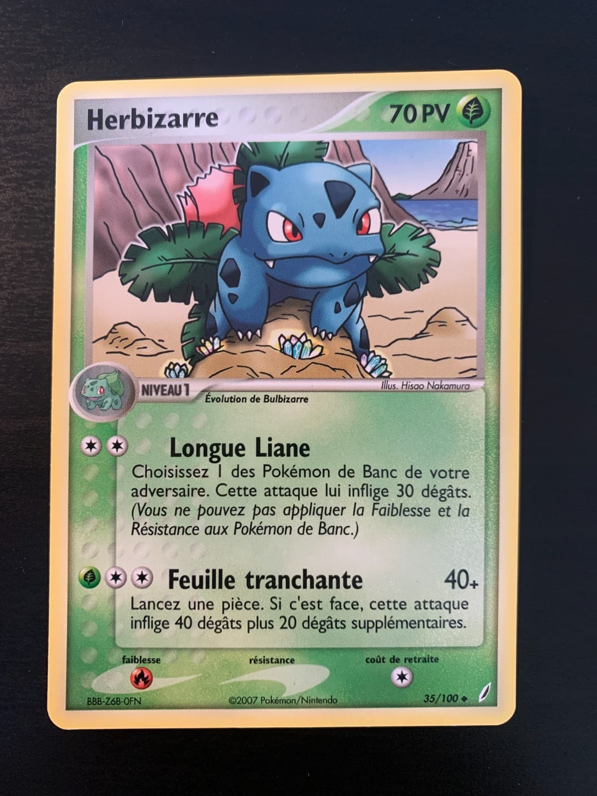 Carte Pokémon UNCO Herbizarre 35/100 EX Gardiens de Cristal Bloc EX FR