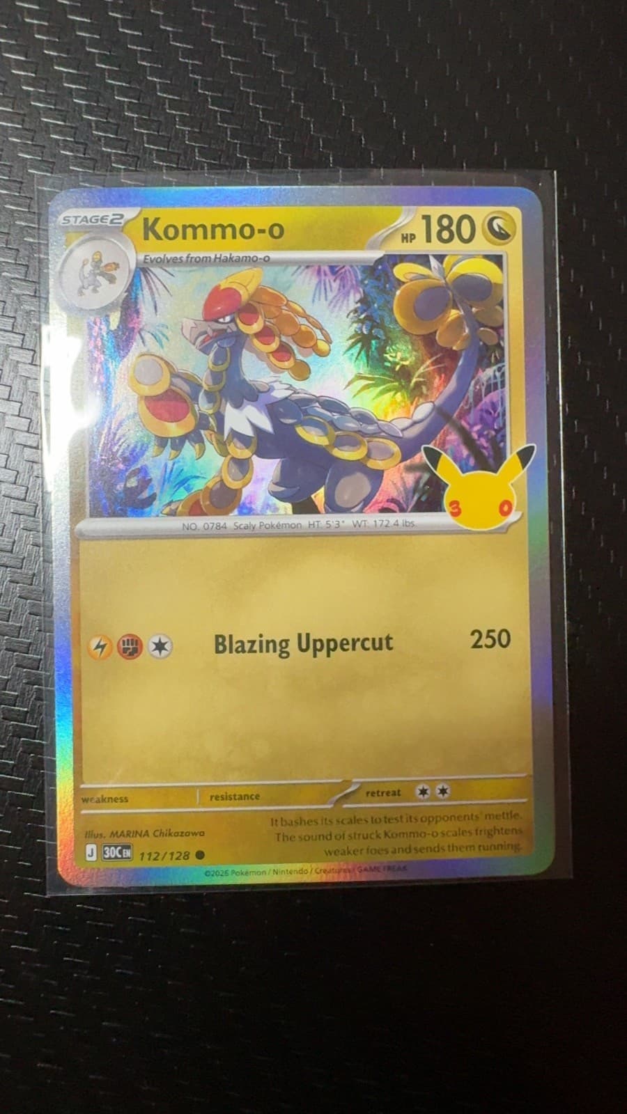 Kommo-o 112/128 ME: 30th Celebration Pokemon Holo Near Mint