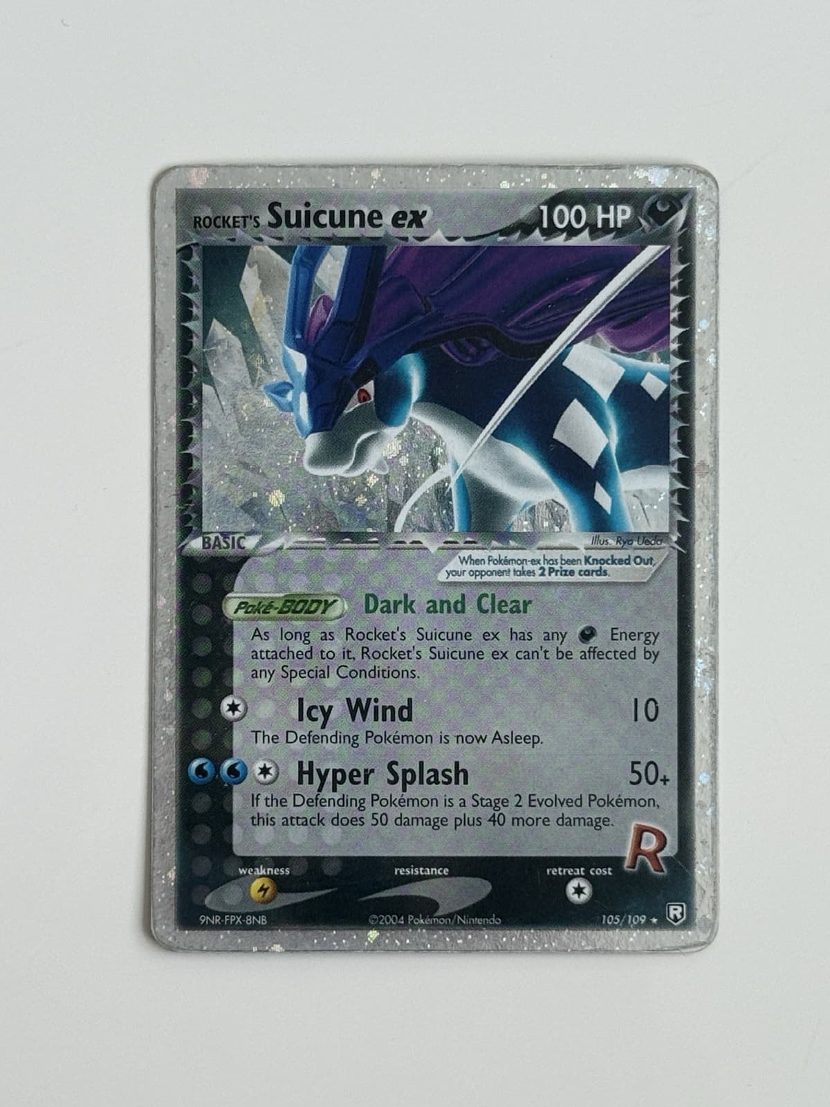 Pokemon TCG Rockets Suicune ex 105/109 Team Rocket Returns Holo Silver Border
