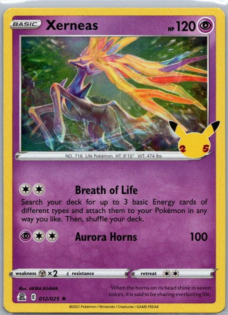 Pokemon TCG Xerneas 12/25 Celebrations Holo LP
