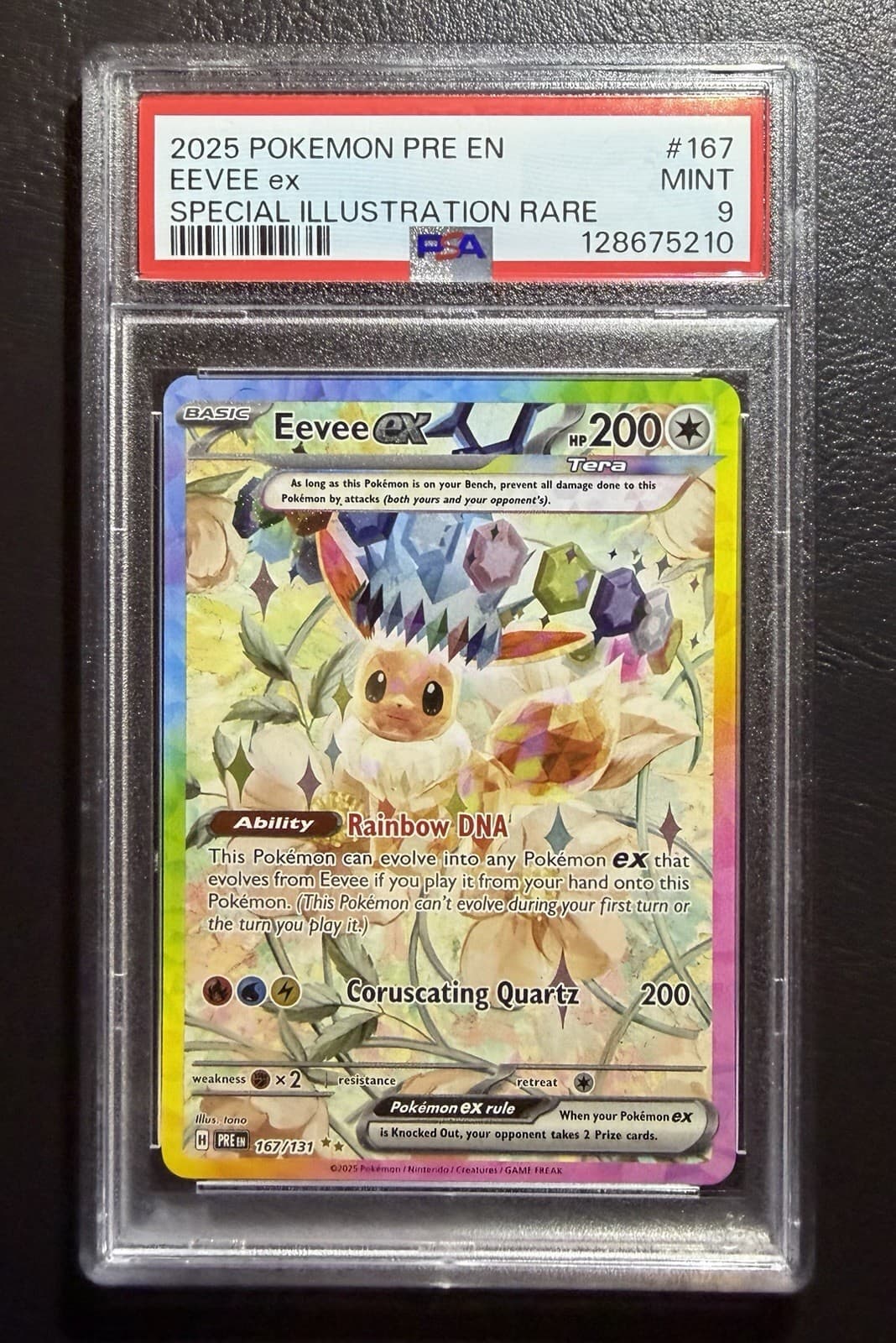 Pokemon TCG PSA 9 Eevee ex 167/131 Prismatic Evolutions